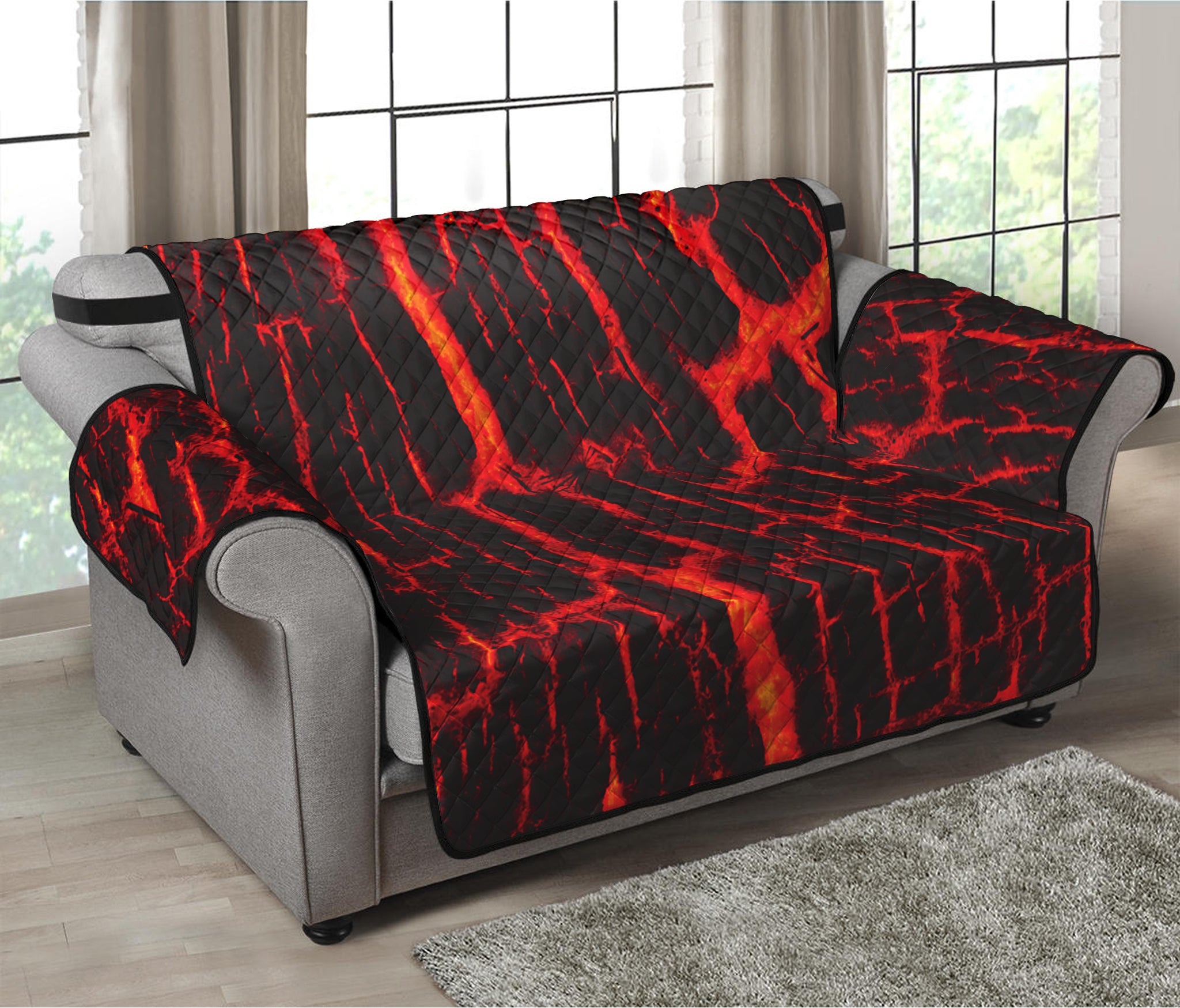 Lava Burning Print Loveseat Protector