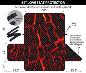 Lava Burning Print Loveseat Protector