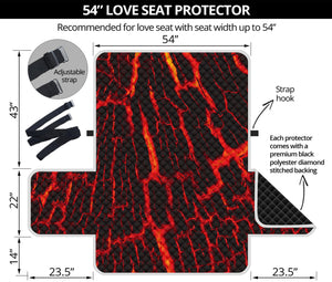 Lava Burning Print Loveseat Protector