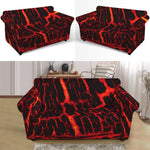 Lava Burning Print Loveseat Slipcover