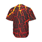 Lava Burning Print Men's Baseball Jersey