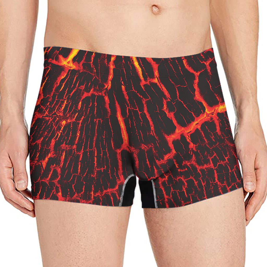 Lava Burning Print Men's Boxer Briefs