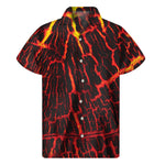 Lava Burning Print Men's Short Sleeve Shirt