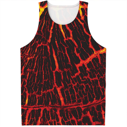 Lava Burning Print Men's Tank Top