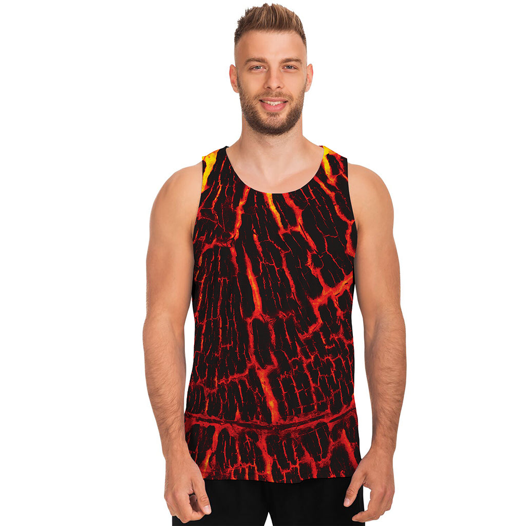 Lava Burning Print Men's Tank Top