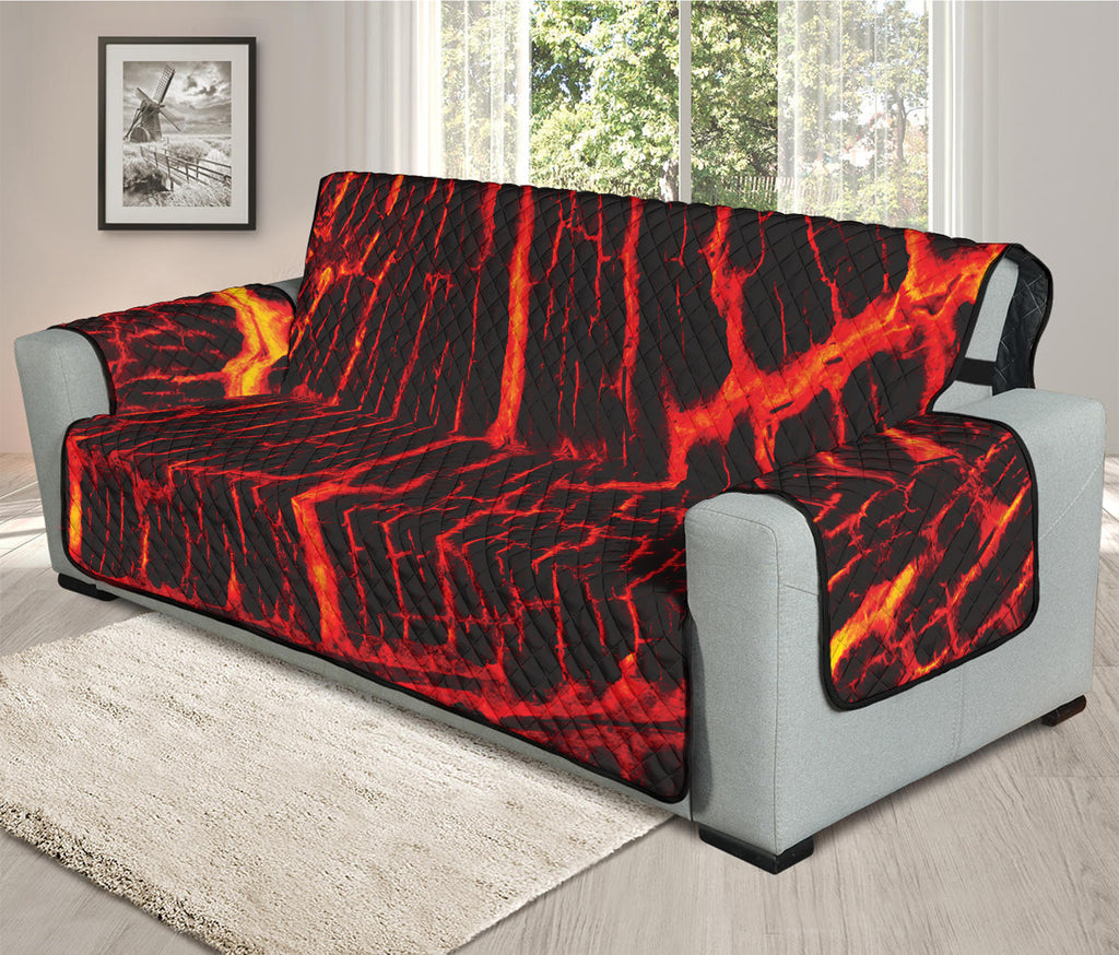 Lava Burning Print Oversized Sofa Protector