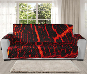 Lava Burning Print Oversized Sofa Protector