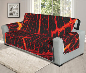 Lava Burning Print Oversized Sofa Protector