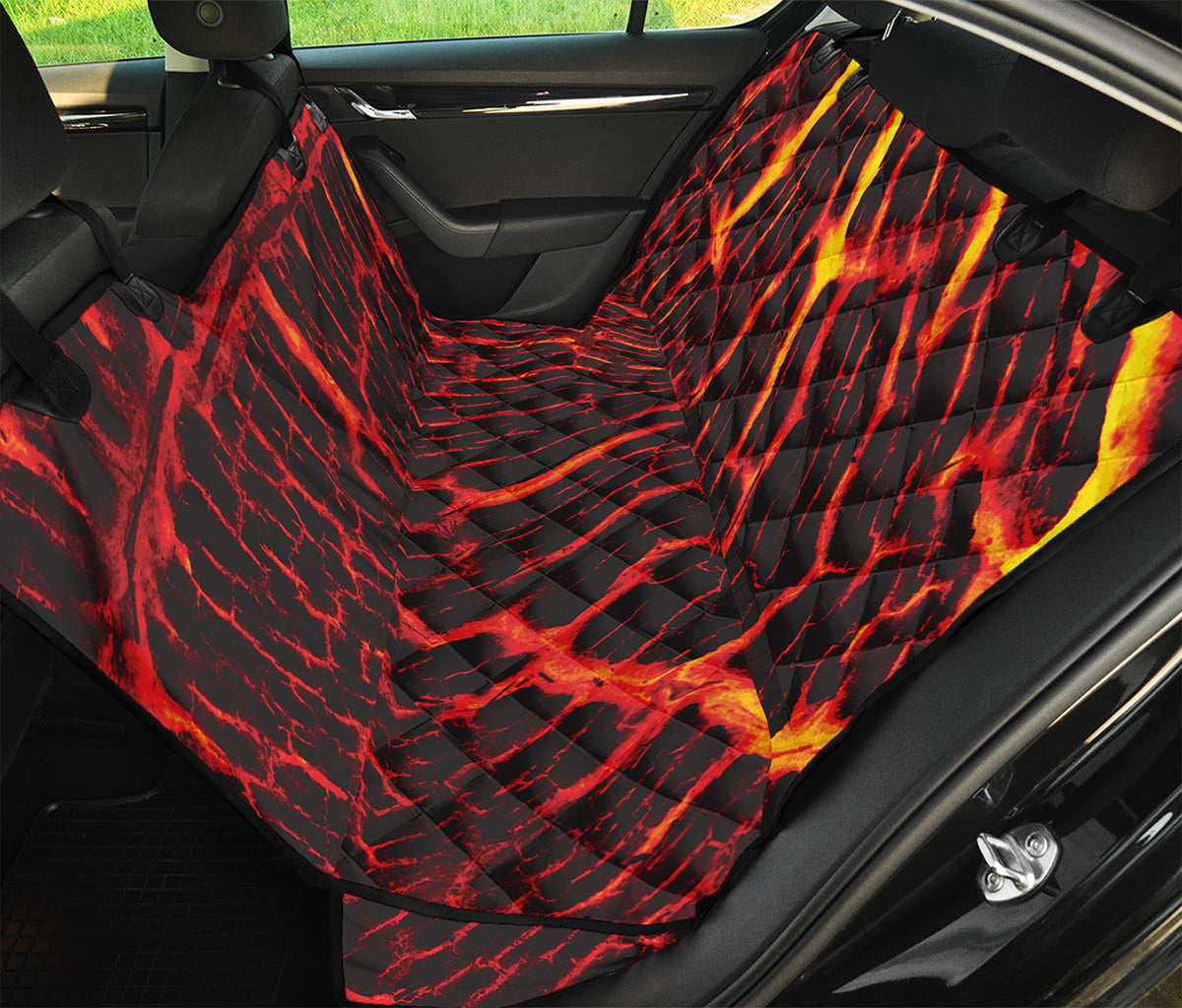 Lava Burning Print Pet Car Back Seat Cover