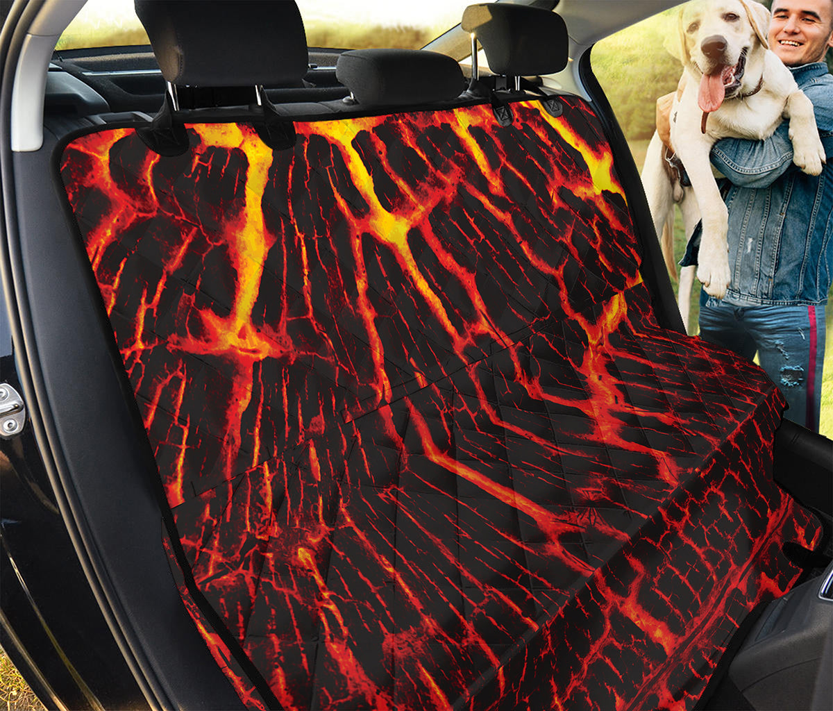 Lava Burning Print Pet Car Back Seat Cover