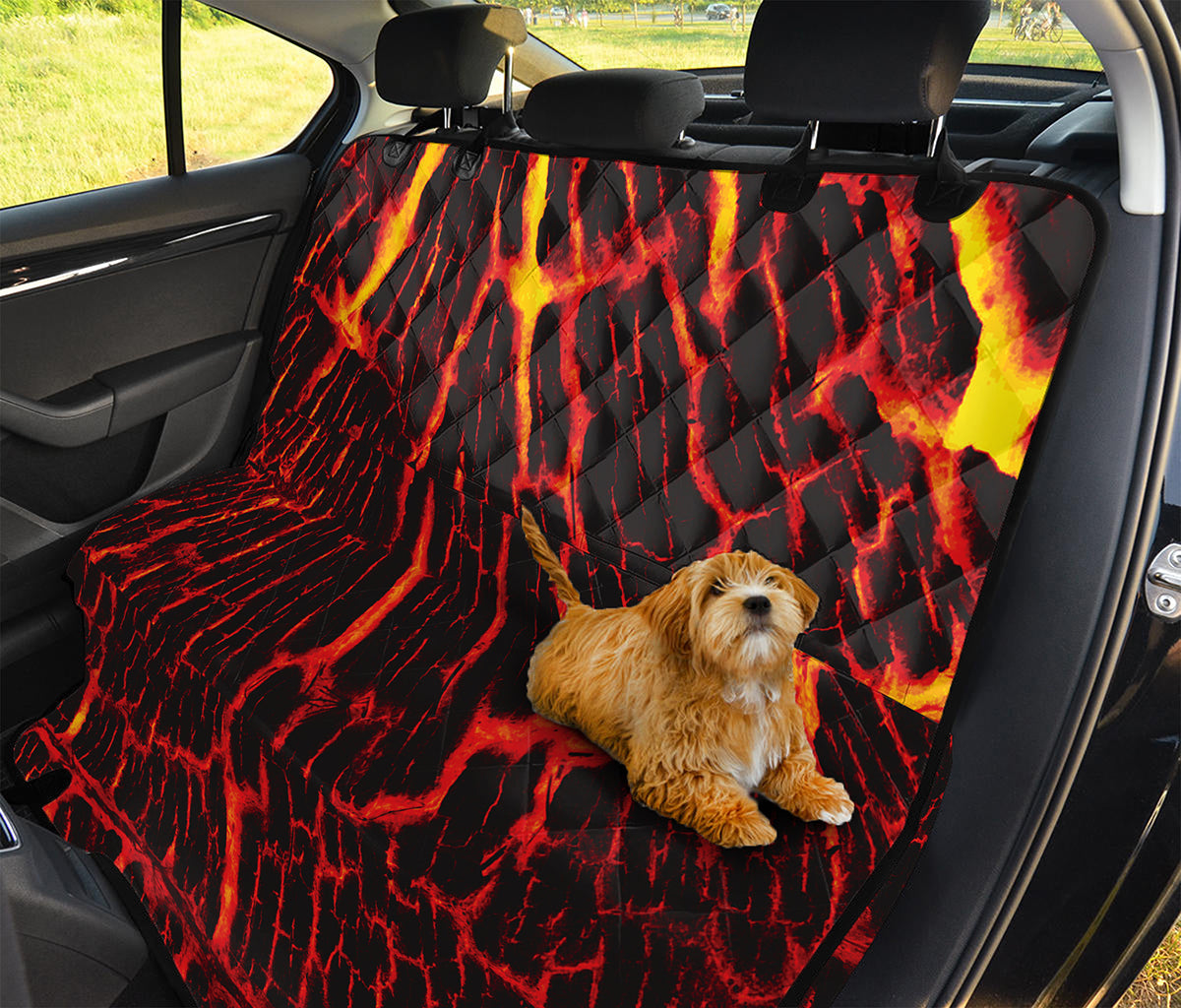 Lava Burning Print Pet Car Back Seat Cover