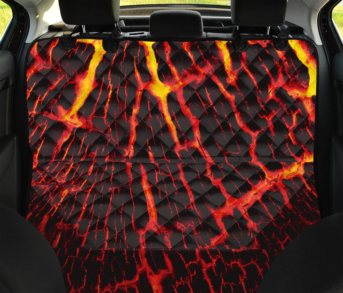 Lava Burning Print Pet Car Back Seat Cover