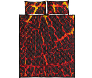 Lava Burning Print Quilt Bed Set