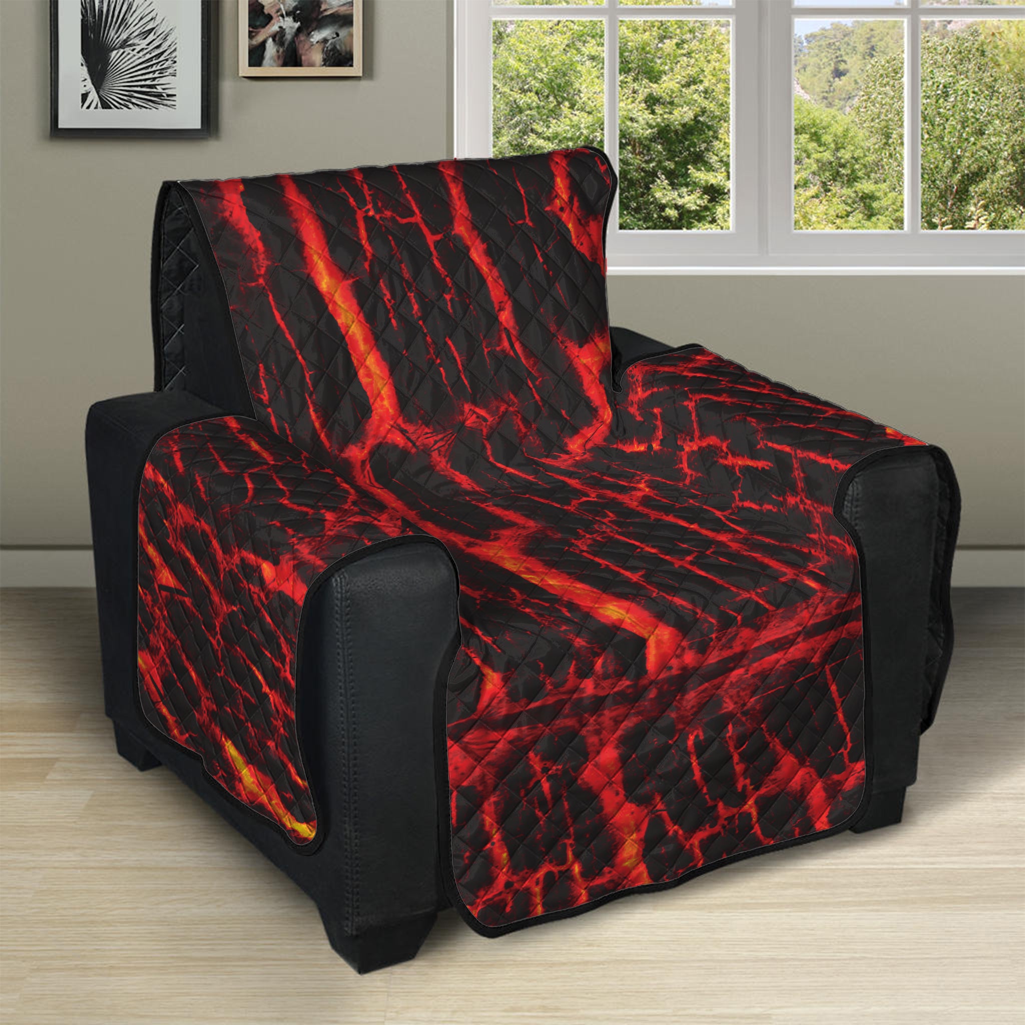 Lava Burning Print Recliner Protector