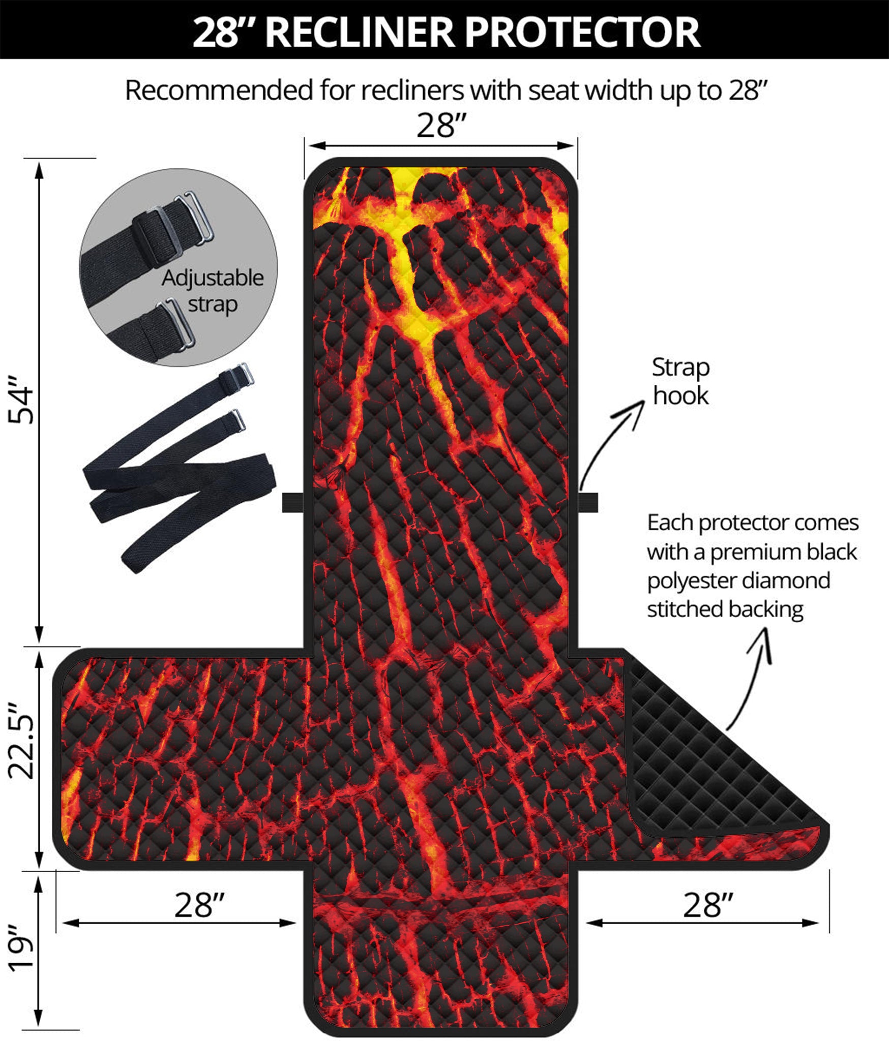 Lava Burning Print Recliner Protector