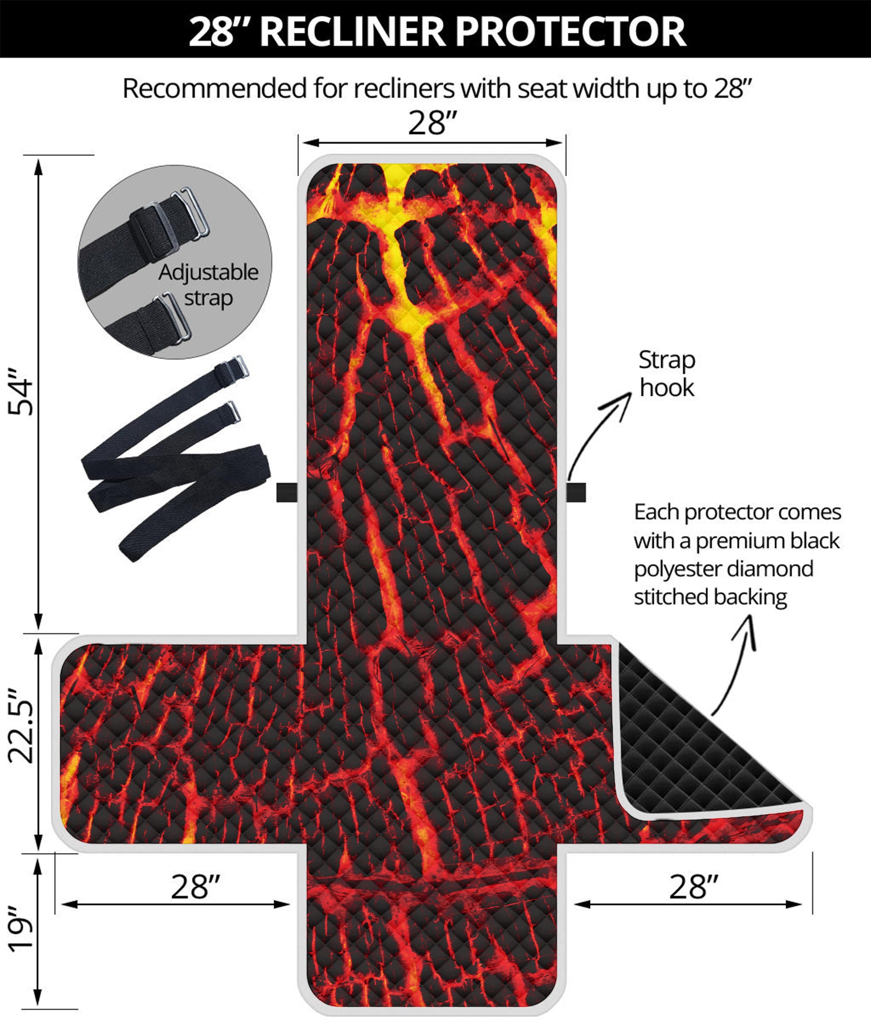 Lava Burning Print Recliner Protector