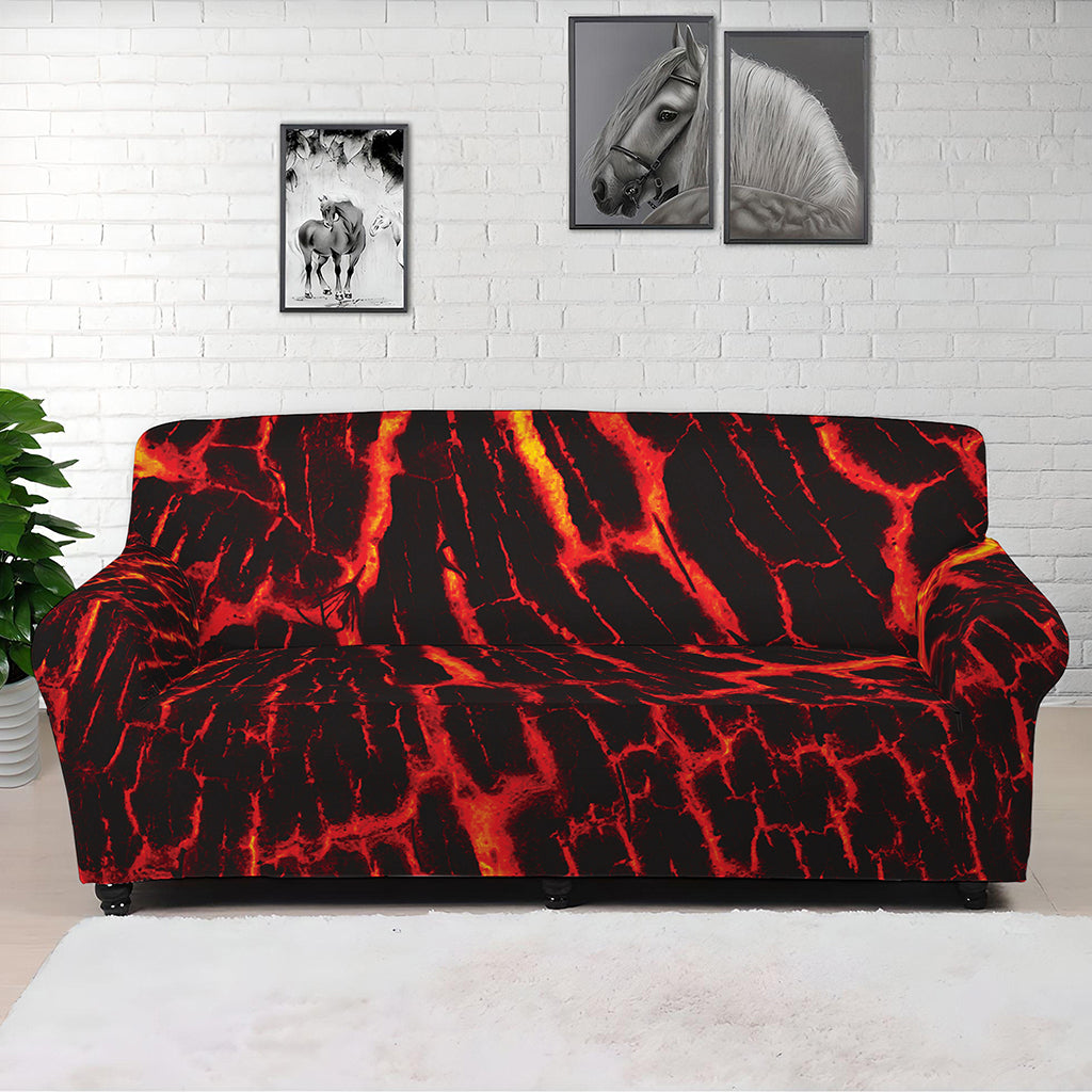 Lava Burning Print Sofa Cover