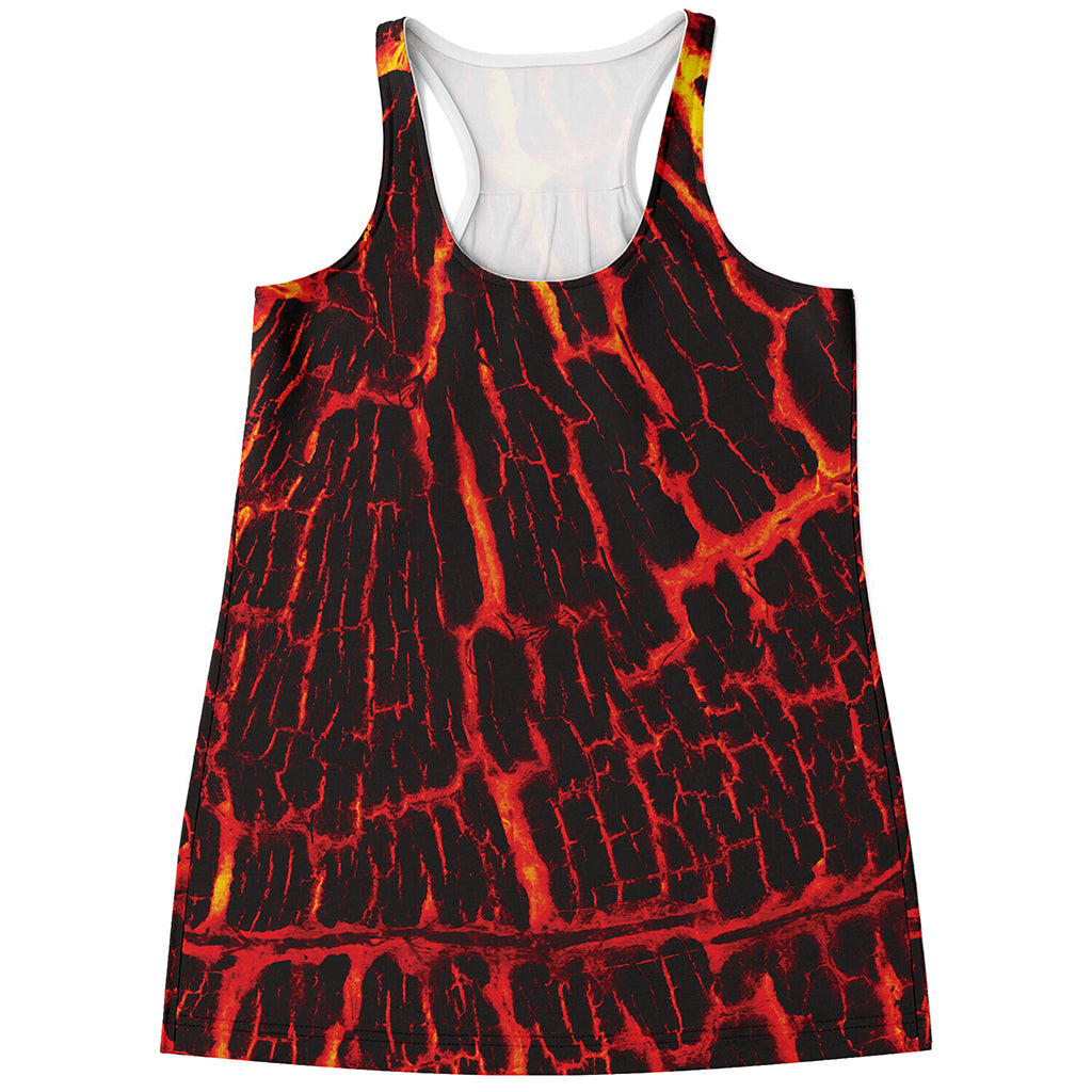 Lava Burning Print Women's Racerback Tank Top