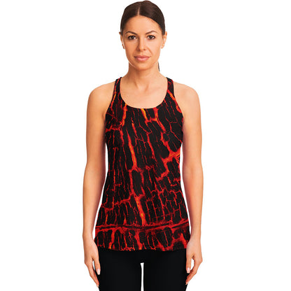 Lava Burning Print Women's Racerback Tank Top