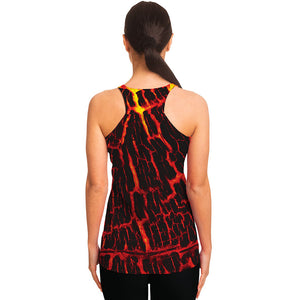 Lava Burning Print Women's Racerback Tank Top