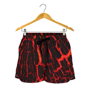 Lava Burning Print Women's Shorts