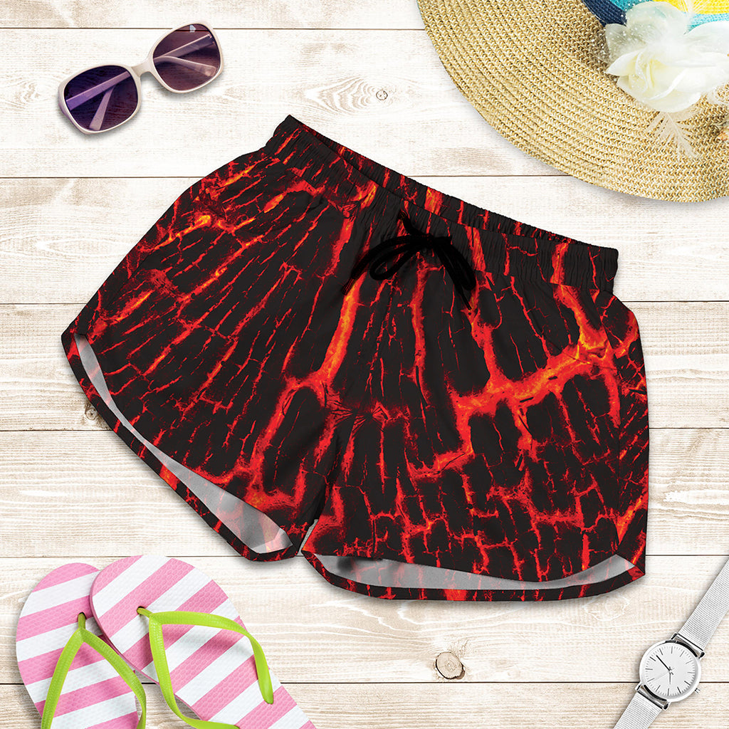 Lava Burning Print Women's Shorts