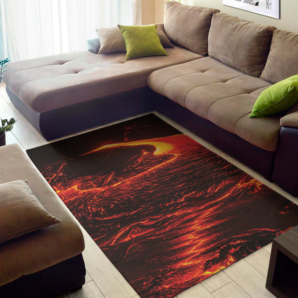 Lava Flow Print Area Rug