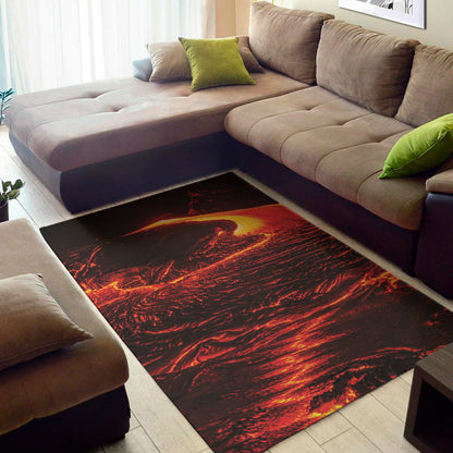 Lava Flow Print Area Rug