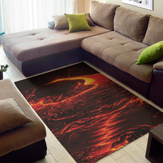 Lava Flow Print Area Rug
