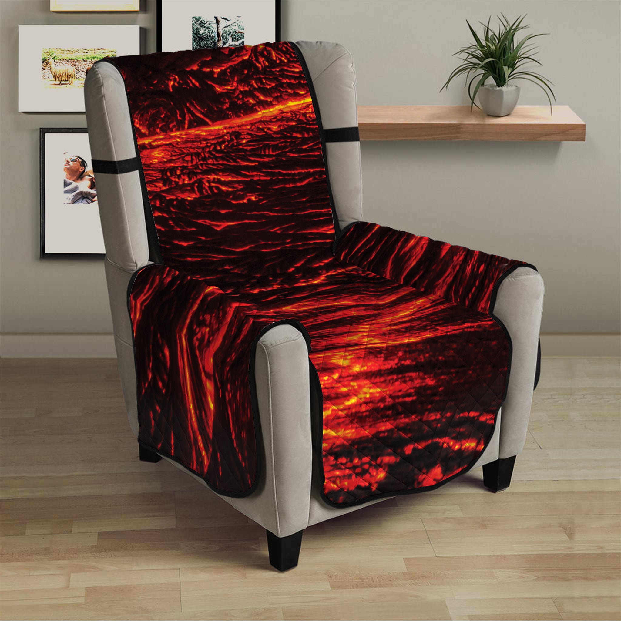 Lava Flow Print Armchair Protector