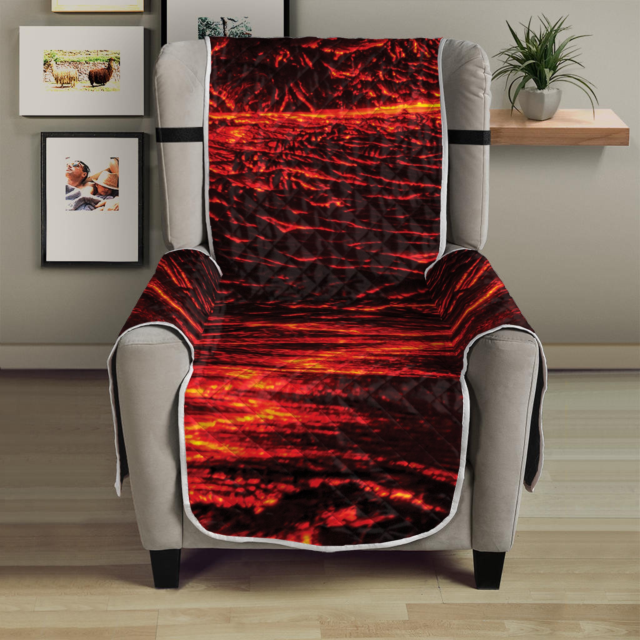 Lava Flow Print Armchair Protector