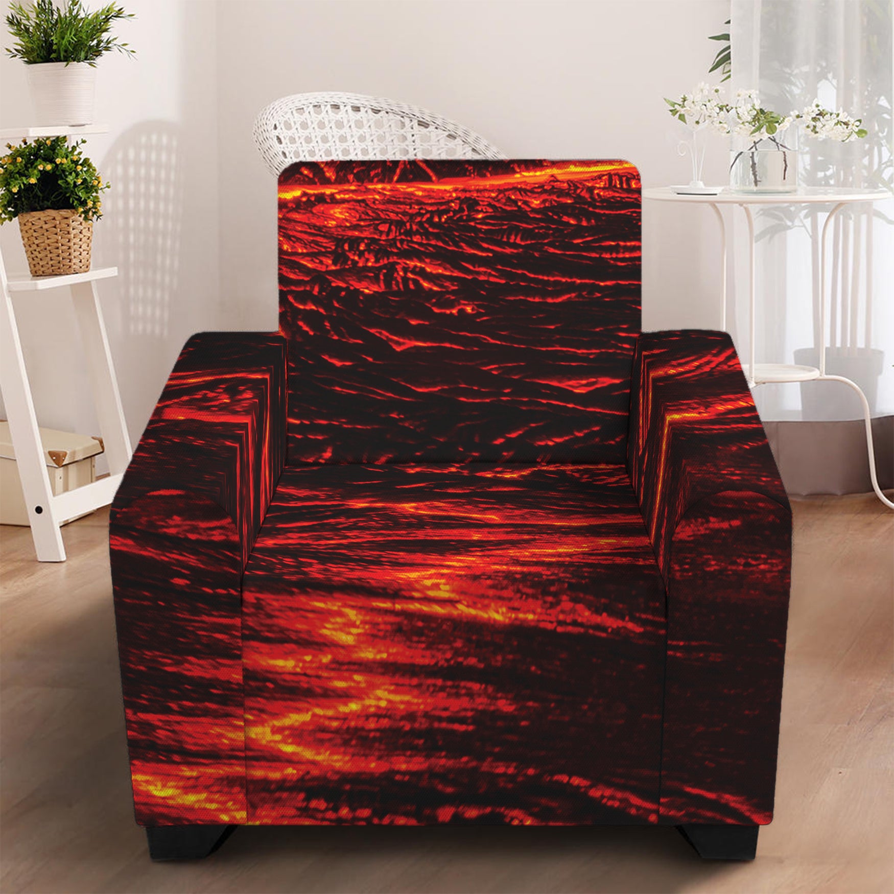 Lava Flow Print Armchair Slipcover