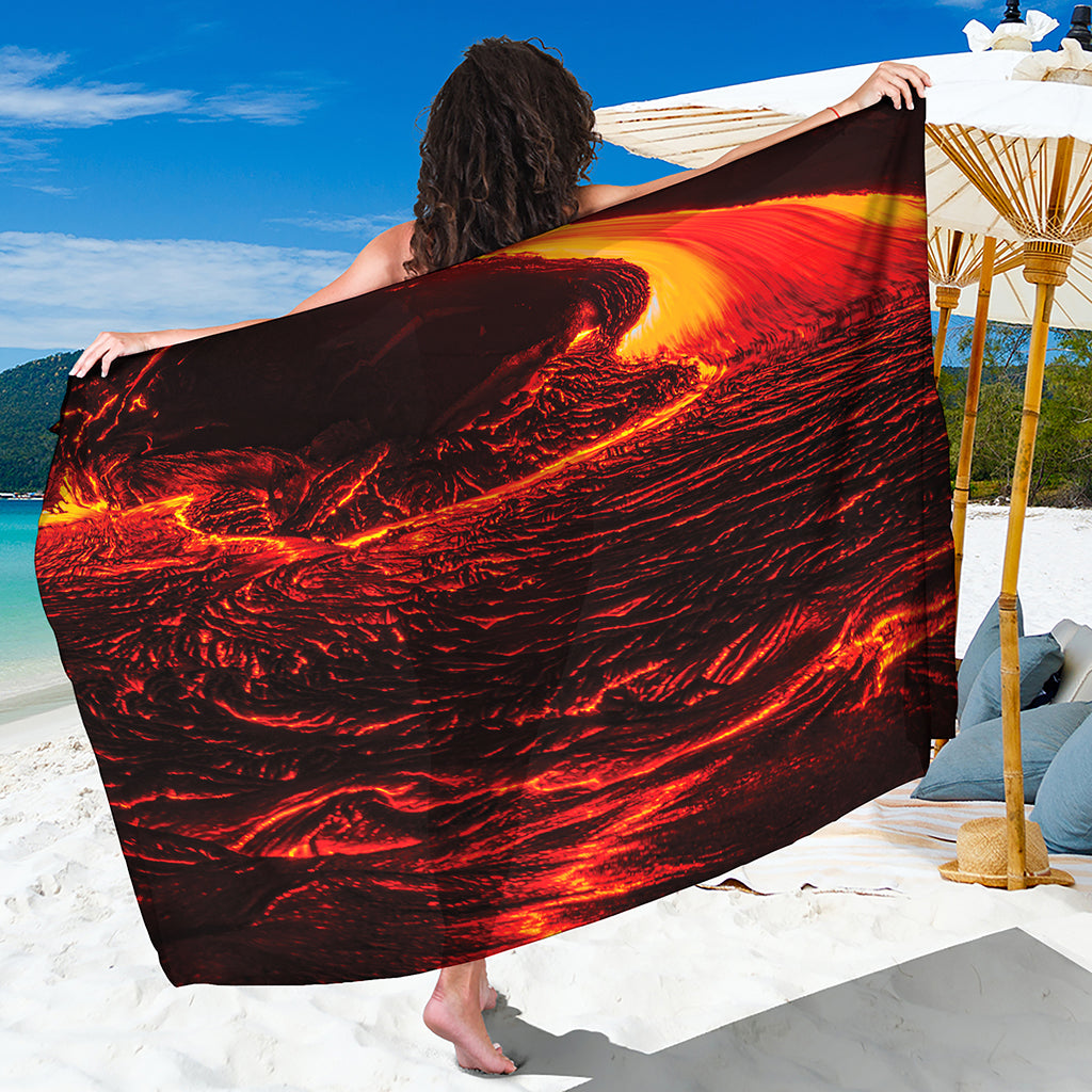 Lava Flow Print Beach Sarong Wrap