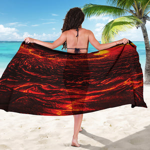 Lava Flow Print Beach Sarong Wrap