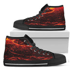 Lava Flow Print Black High Top Shoes