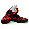 Lava Flow Print Black Slip On Shoes