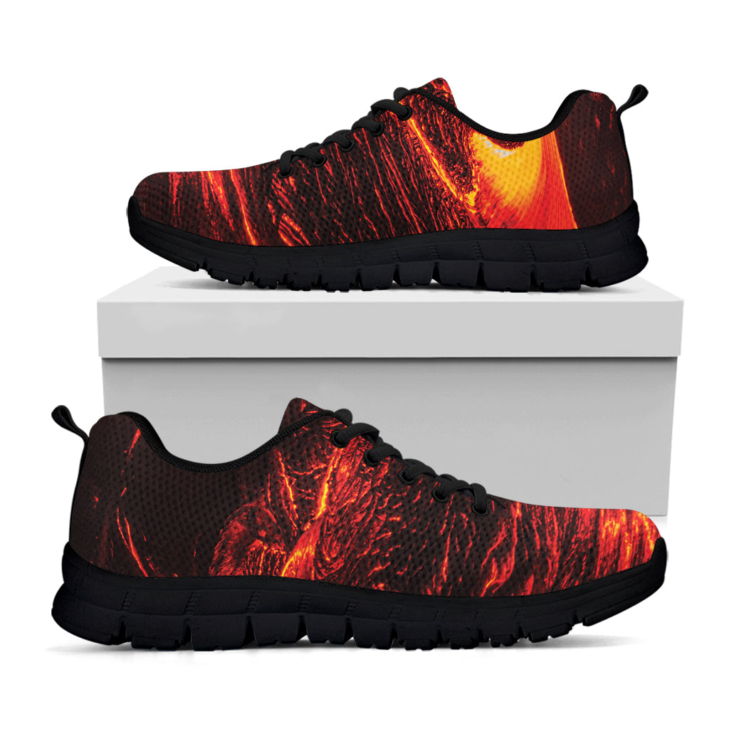 Lava Flow Print Black Sneakers