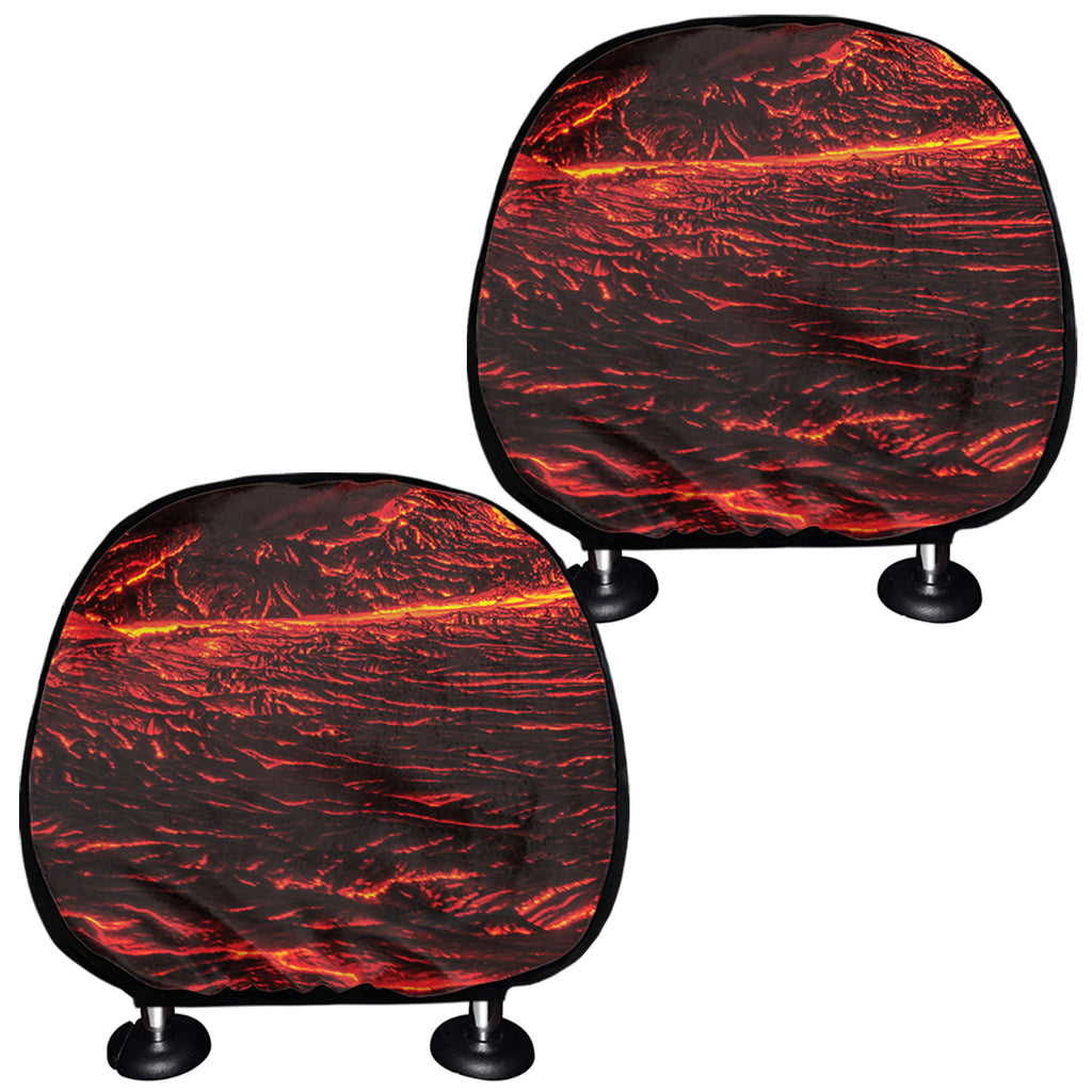 Lava Flow Print Car Headrest Covers