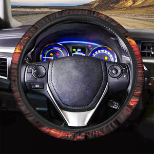 Lava Flow Print Car Steering Wheel Cover