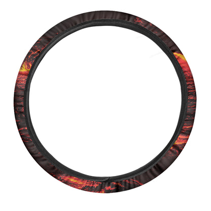 Lava Flow Print Car Steering Wheel Cover