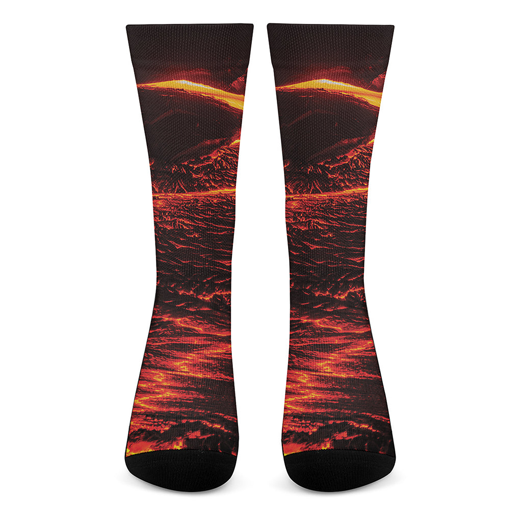 Lava Flow Print Crew Socks