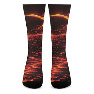 Lava Flow Print Crew Socks