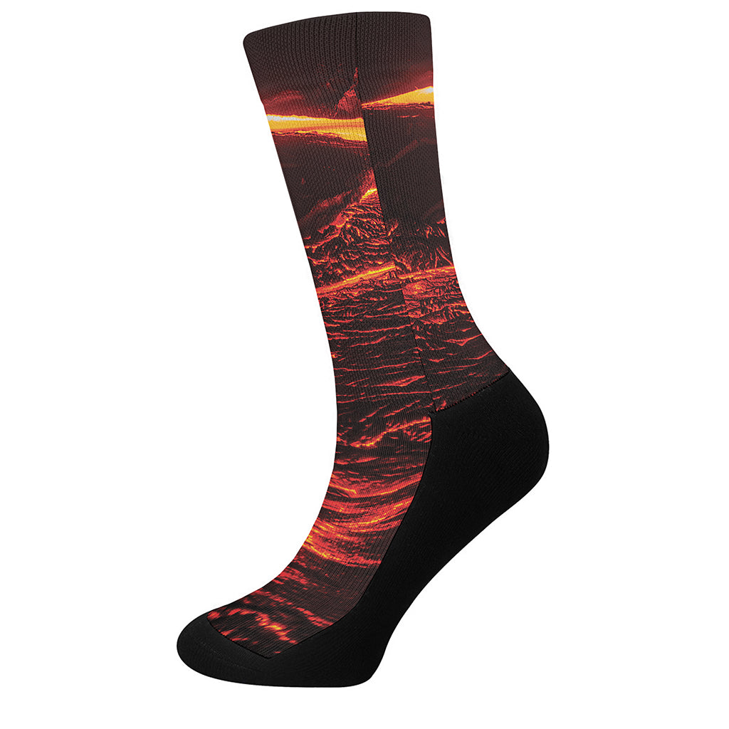 Lava Flow Print Crew Socks