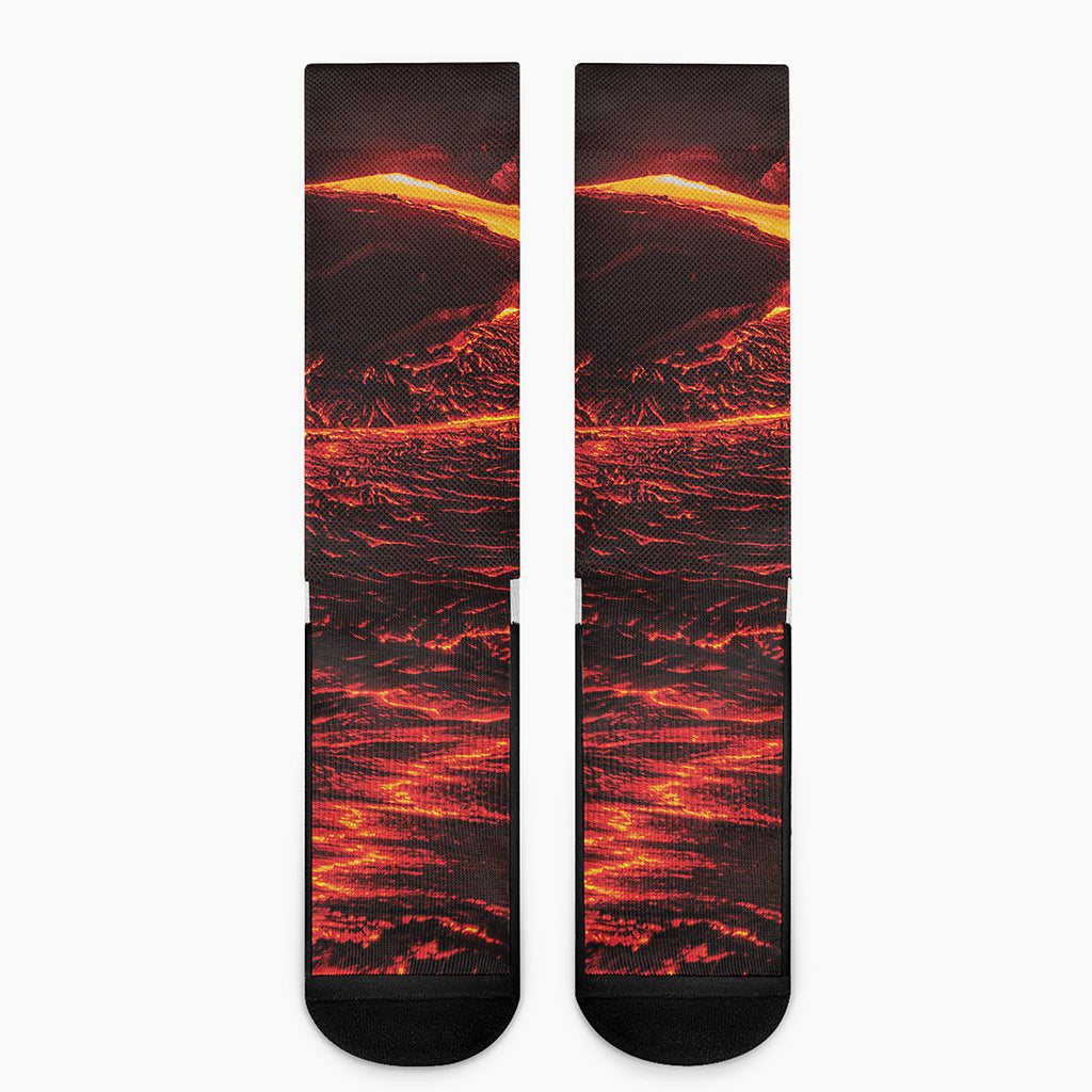 Lava Flow Print Crew Socks