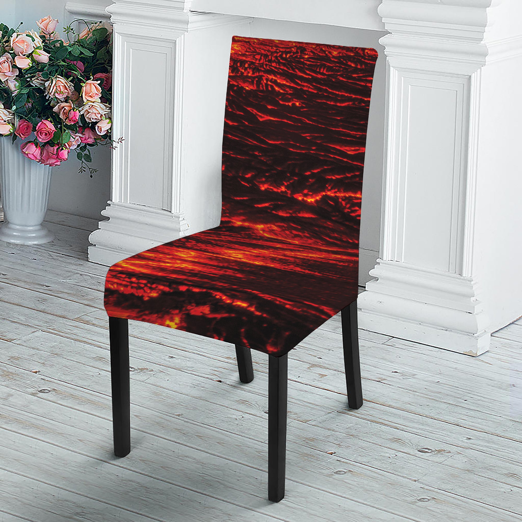 Lava Flow Print Dining Chair Slipcover