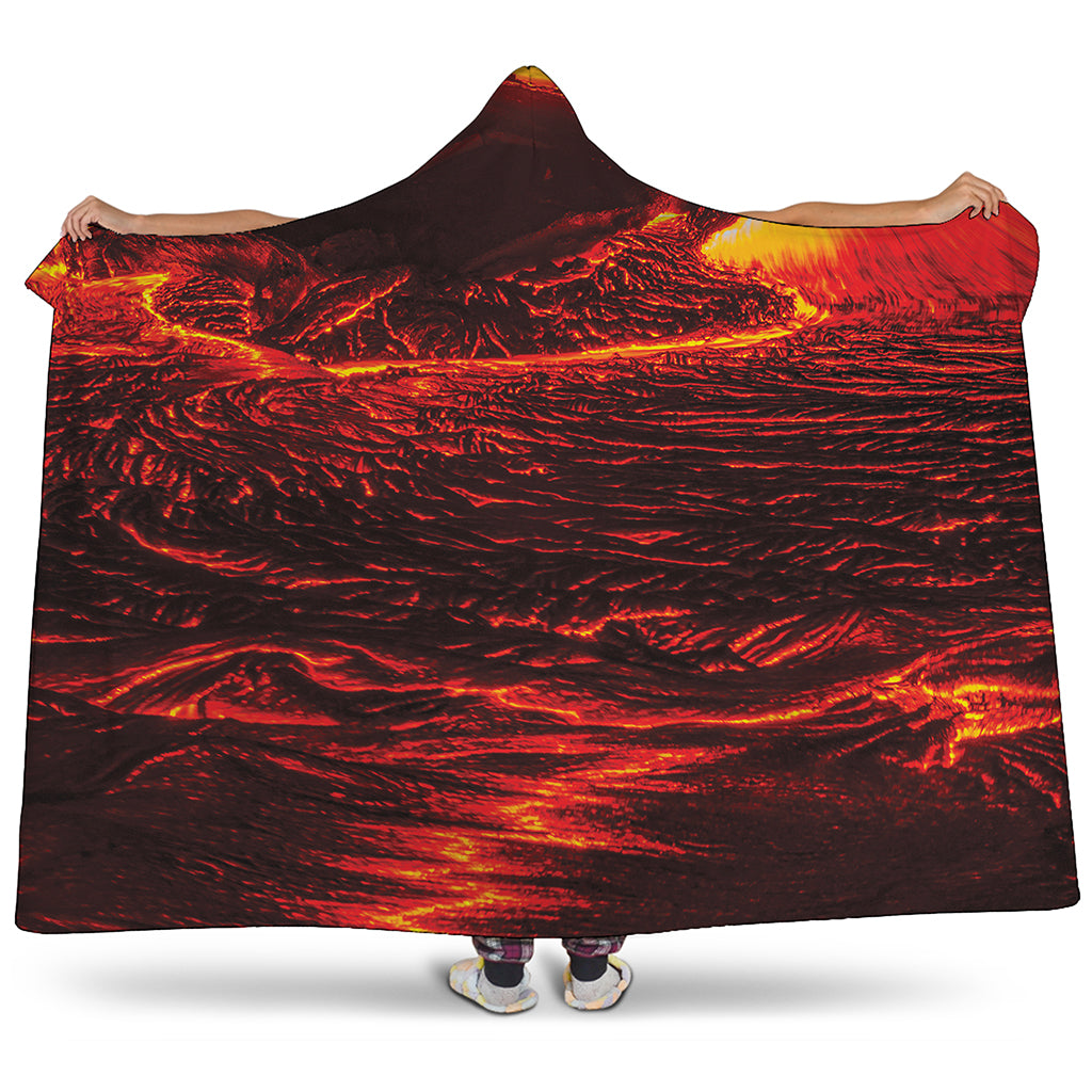 Lava Flow Print Hooded Blanket