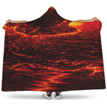 Lava Flow Print Hooded Blanket