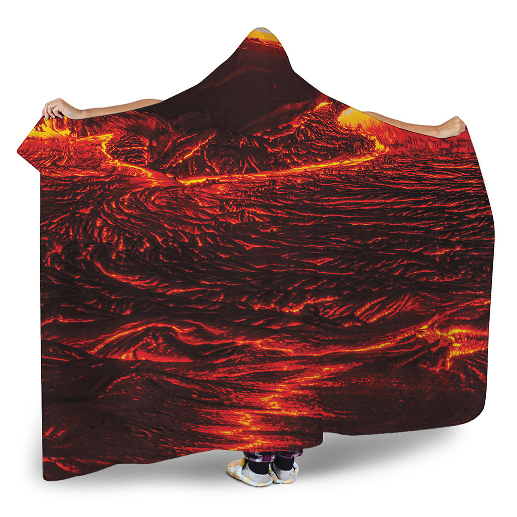 Lava Flow Print Hooded Blanket