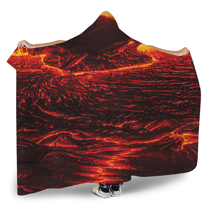 Lava Flow Print Hooded Blanket