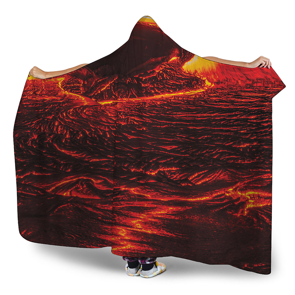 Lava Flow Print Hooded Blanket